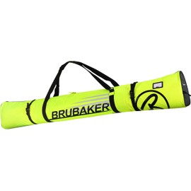 BRUBAKER Carver Champion Ski Bag for 1 Pair of Skis and Poles - Neon Yellow/Black - 66 7/8 Inches / 170 cm