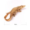 HAUCOZE Crocodile Sculpture Statue Animal Figurine Geometric Decor Polyresin Silver