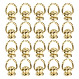 sourcing map 20Pcs Screw Round Head Rivet, 9.8mm Pull Ring Rivet Fasteners, Screw Rivet Studs for DIY Leather Craft Belts Purse Handbags (Light Gold)