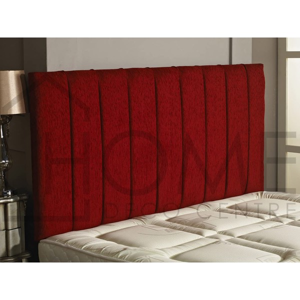CROWNBEDSUK APOLLO CHENILLE HEADBOARD 2ft6,3ft,4ft,4ft6,5ft,6ft Red, 4ft (Small Double)