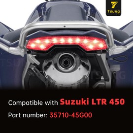 TSUNG LTR450 Tail Light LED ATV TailIight Assembly Compatible with Suzuki Quadracer 450 LTR450 LTR450Z Quadsport Replacement OEM 35710-45G00 (Clear Lens)
