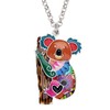 BONSNY Enamel Alloy Australian Koala Bear Necklace Pendant Jewelry For