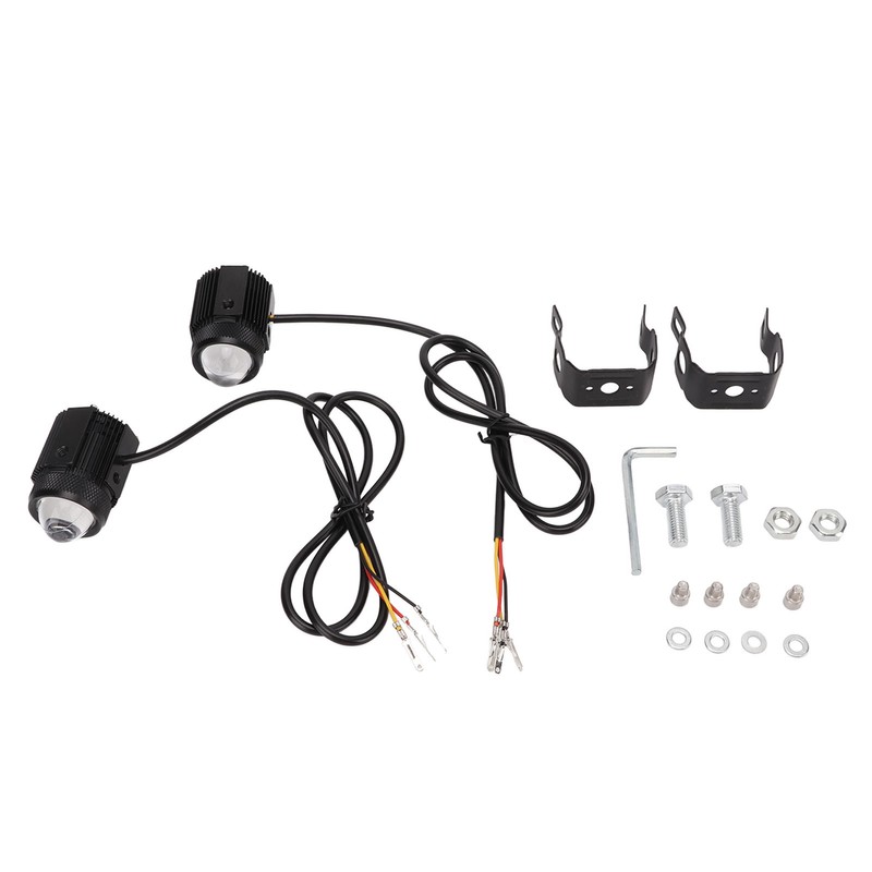 Pair Motorcycle LED Spotlight High Low Beam Yellow White Light