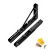 2 x Folding Bracket 200 mm, Black Folding Shelf Brackets,