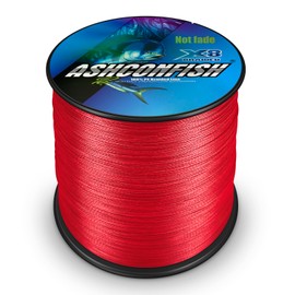 Ashconfish PE Line, Non-Fading, 8 Strands Fishing Line, 500m (1, 1.2, 1.5, 2, 3, 3, 4, 4, 6, 7, 8, 9, 10), High Strength, High Sensitivity, Low Elongation, Red