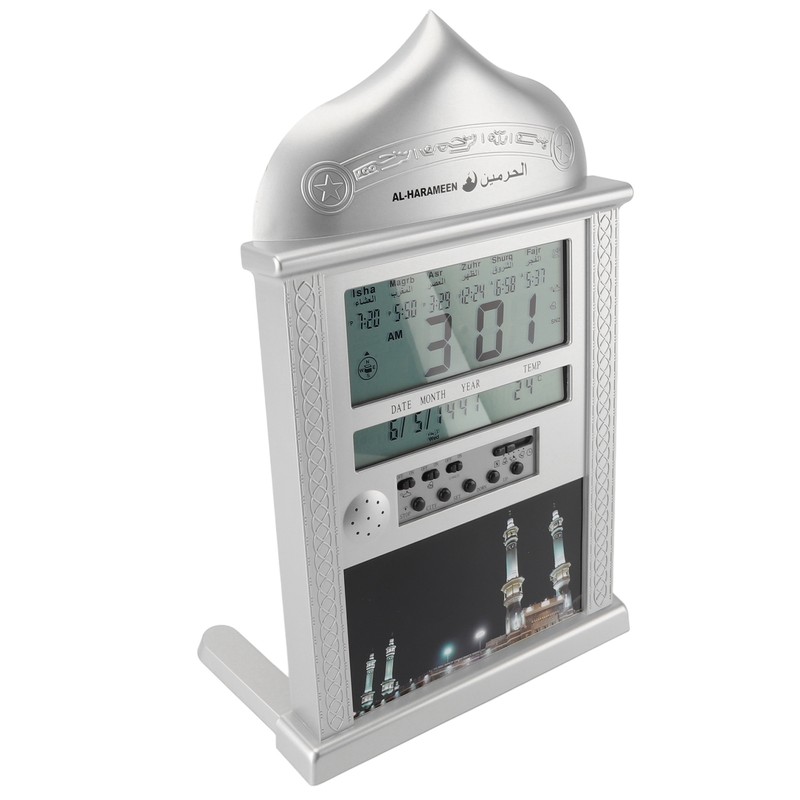 Digital Azan Mosque Prayer Clock Calendar Alarm Clock Multifunction Muslim