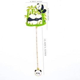 YUERANXUAN Metal Panda Bookmarks with Pendants, Cute Bookmarks, Anime Bookmarks, Fancy Bookmarks, Book Accessories, School Prizes, Gifts for Book Lovers and Readers(Bamboo Forest)