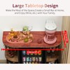 METYERRY Bakers Rack with Power Outlet and LED Light, Microwave