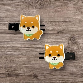 旅するマメしば まえがみクリップ ヘアクリップ ヘアアクセサリー 2個セット TabisuruMameshiba HairClips まめた