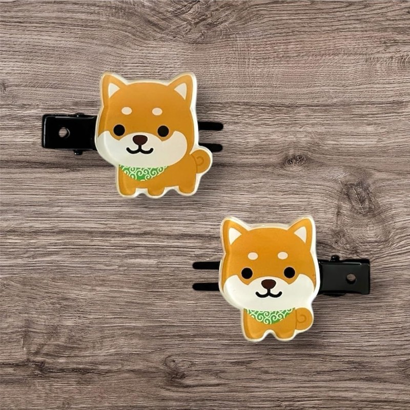 旅するマメしば まえがみクリップ ヘアクリップ ヘアアクセサリー 2個セット TabisuruMameshiba HairClips まめた