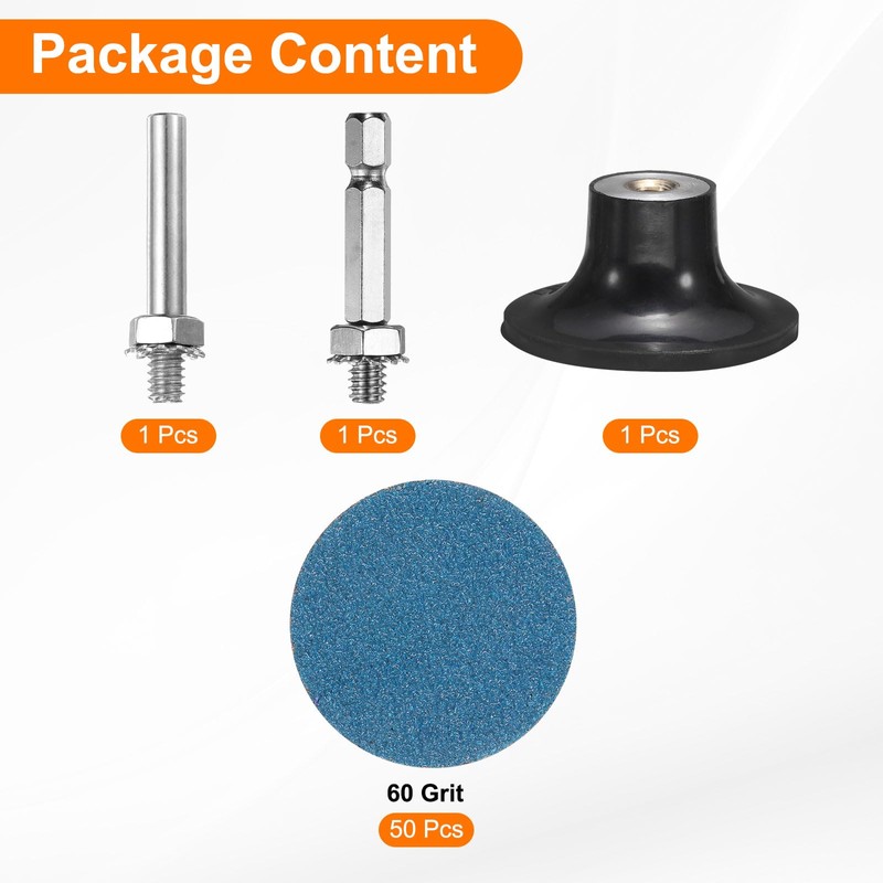 HARFINGTON 53pcs Quick Change Discs Set 2" Roll Lock Sanding