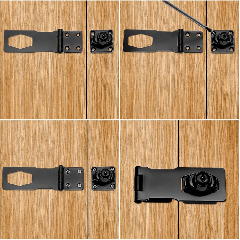 Jiozermi 2 Packs 4 Inch Hasp Locks with Keys, Stainless