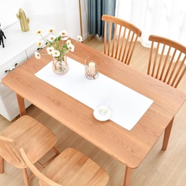Farmhouse Rustic Table Runner White Faux Linen Table Runners Water Resistant Short Table Runner 36 inches for Living Room Dresser Bedroom Kitchen Dining Party 13x36 Inch