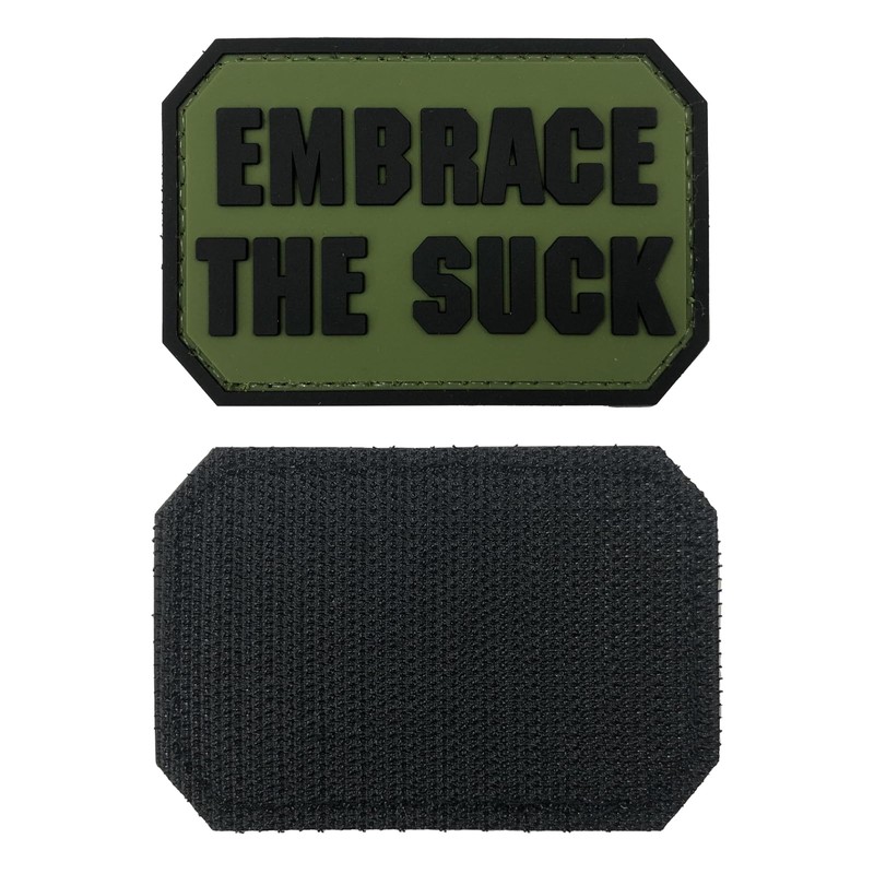 uuKen Embrace The Suck Funny PVC Rubber Tactical Hook Patch