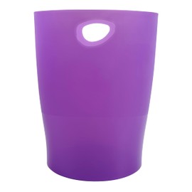 EXACOMPTA 45319D Eco-bin waste paper bin, 15 litres with handles. Elegant and robust waste paper bin and rubbish bin in modern purple design.