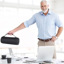 Case for JBL Flip 6, Protective Case, Waterproof, Shockproof, EVA Hard Case with Accessory Compartment for Charger Cable, Portable Travel Case for Bluetooth Speaker, Storage (Black)