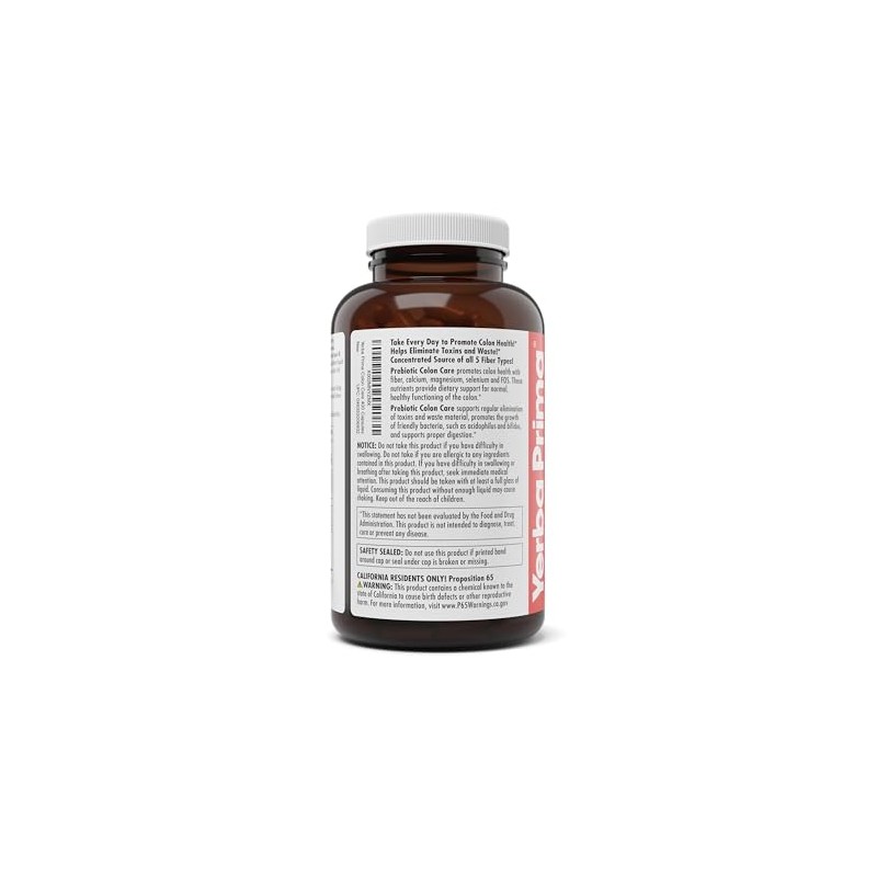 Yerba Prima Cápsulas prebióticas para el cuidado del colon, 400