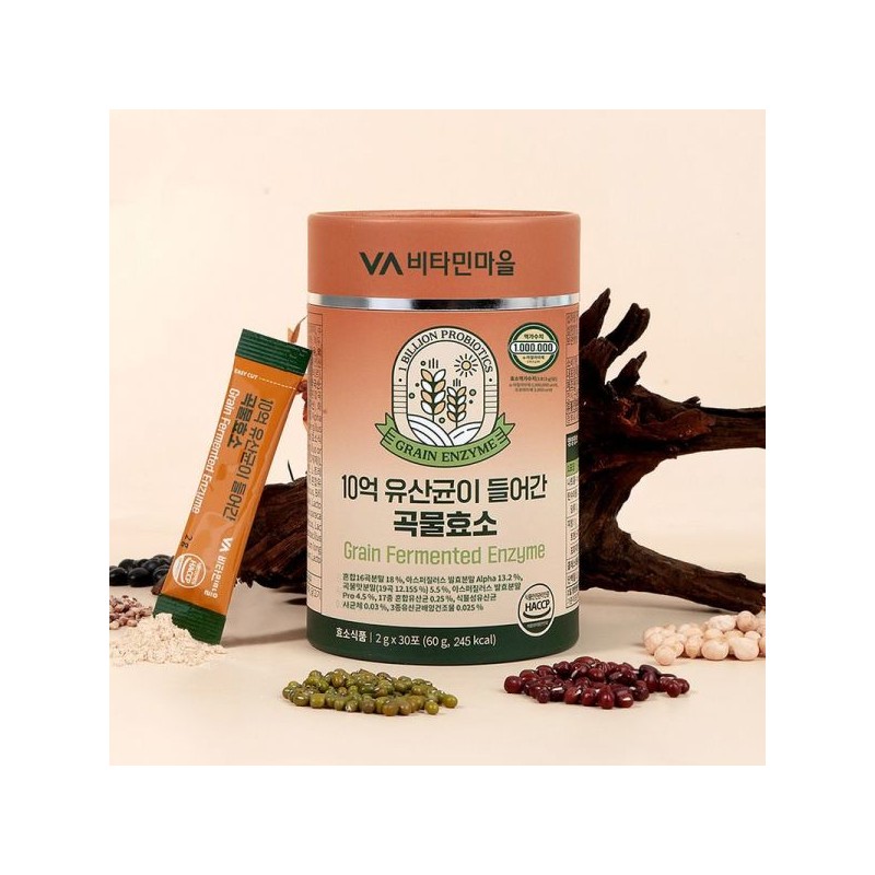 Vitamin Village 비타민마을 10억 유산균이 들어간 곡물 효소 6박스 총180포