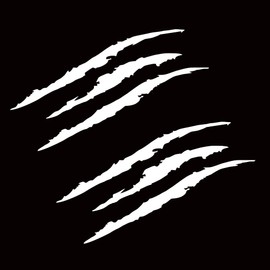 2PCS Claw Marks Decal Sticker Waterproof Headlight Decal Vinyl Sticker Decal for Sports (White)