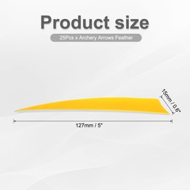 PATIKIL Arrows Vanes 5 Inch, 25 Pack Right Wing Arrow Feather Turkey Fletching Archery Accessories for DIY Target Shooting Hunting, Yellow