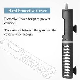 PYPABL Adjustable Aquarium Heater with Protective Cover, 25W 60W 100W 120W Submersible Heater Thermostat for 5L-125Litres Fish and Turtle Tank (120W for 50-115L)