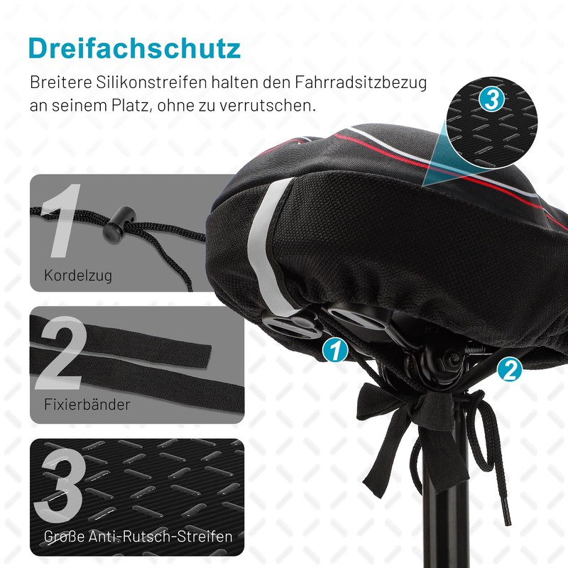 TECHCYC Bicycle Saddle Cover, Double Layer Memory Foam Bicycle Seat