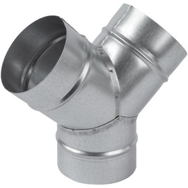 HVAC OV 45° Degree Ø4 x 4 x 4 Inch Y Shape Duct Splitter - Metal 3 Way Connector 4 Duct Hose - Galvanized steel Dust Collection Fittings - HVAC 4 Inch Duct Adapter For Air Supply, Exhaust Ventilation