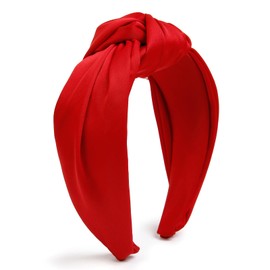 Knotted Headbands for Women Red Headband Non Slip Wide Thick Headband for Women’s Hair Fashion Hair Accessories Women Headbands for Hair Elastic Hair Bands for Women's Hair