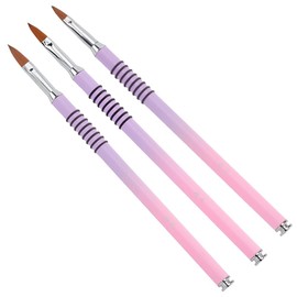 CABODYALS 3Pcs 3 Styles Nail Art Drawing Tools Dotting Pens Polish Liner Design Brush Clean Up Thin Line Extension Gel Builder Aluminum Brushes Set for Women Home Professional Diy Manicure Supply