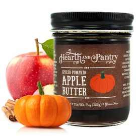 Hearth and Pantry Apple Butter Spread - Spiced Pumpkin Apple Butter - Gluten Free - All-Natural Ingredients - Fantastic Apple Butter Gift - 9 Ounce Jar