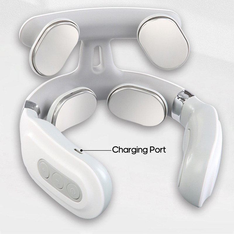 4-Head Cervical Spine Massager Strength Adjustment USB Rechargeable Intelligent Pulse