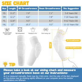 AceList Kids/Youth 5-15 Years Sports honeycomb Compression Knee Pad Elbow Pads Guards Protective Gear for Basketball, Baseball, Football, Volleyball, Wrestling, Cycling.(White)