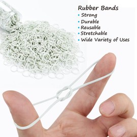 Small Rubber Bands for Hair Ties Elastics Mini Braids Ponytail Holders for Girl Thick Hair No Damage by HOYOLS (S (Pack of 1000), White)