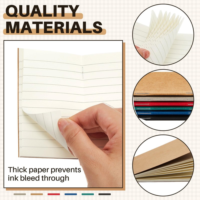 Outus 36 Pcs Pocket Notebook Mini Journal 2.5" x 4"