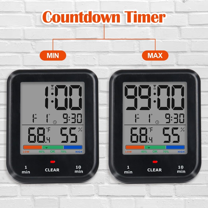 Geevon Digital Bathroom Clock, Waterproof Shower Kitchen Clock Timer with