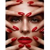 Square Press on Nails French Tip Fake Nails Medium False