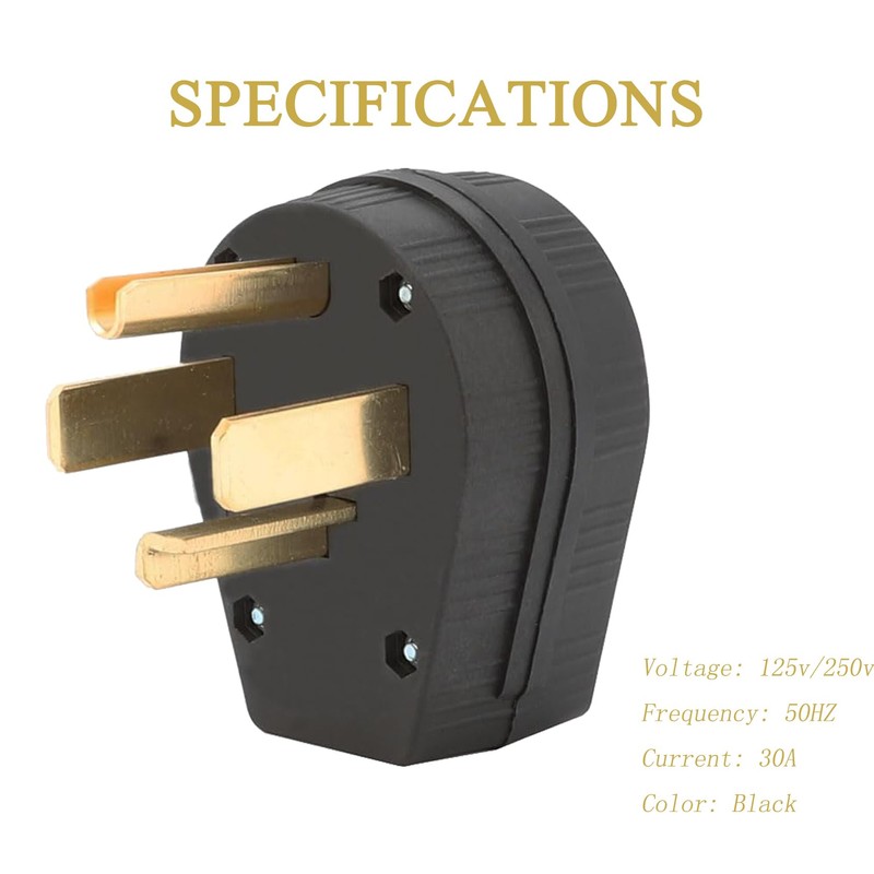 Nema 14-30P Plug 125/250 Volt Plug with 3 Pole 4