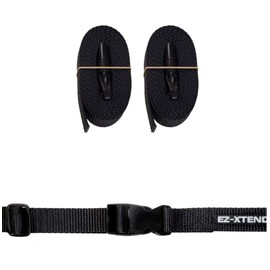 EZ-Xtend Utility Straps w/Quick Release Buckles - Adjustable Cinch Straps w/ 250 lb QR Buckle - Heavy Duty 4500 lb Break Strength - Lifetime Thread - 2 Pk (8 FEET, Black)