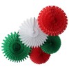 5-Piece Tissue Paper Fans, Red White Green
