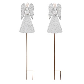 Attraction Design Angel Garden Stake Decorative Angel Yard Stake, Angel Decor Metal Yard Art Decor Outdoor Garden Decoration for Patio Porch Lawn Pathway Backyard 40.5" x 8" x 1" (2)