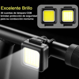 KIWOP Luces para Bicicleta Recargable, Combinación de Faro y Luz Trasera de Bicicleta, 3 Modos Iluminación, Luz para Bicicleta Impermeable, Luz Bicicleta Montaña y Carretera, Lámpara para Bicicleta