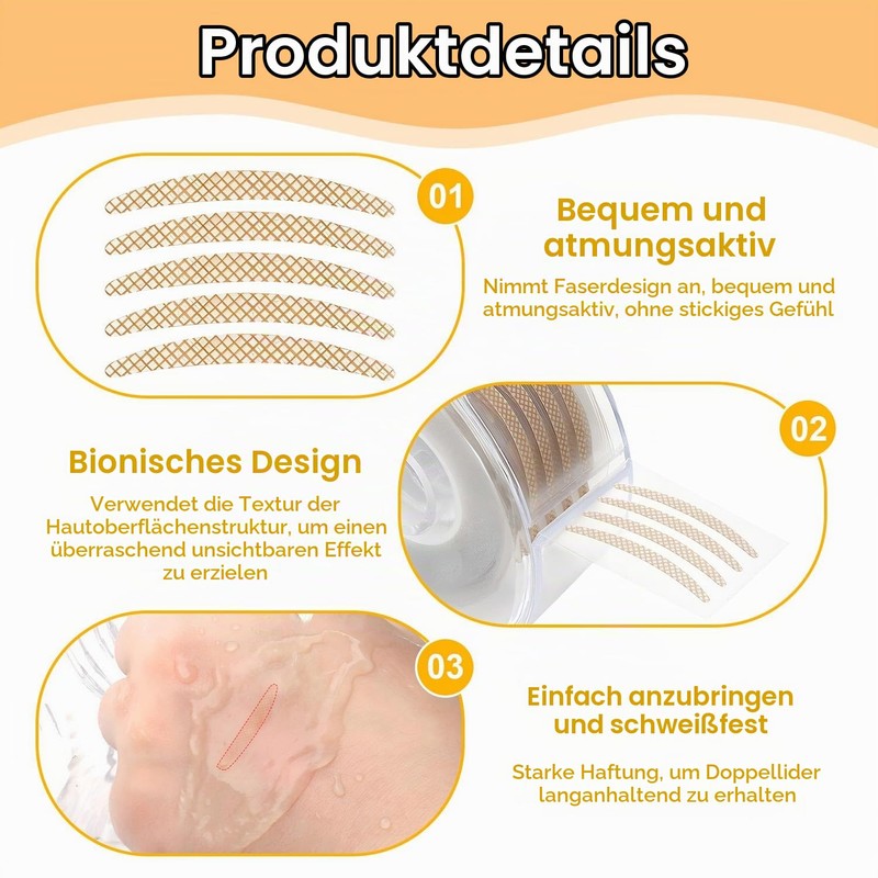 Pack of 600 Slip-On Eyelid Tapes, Stripes, Invisible, Eyelid Stripes,