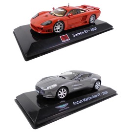 - Set of 2 Supercars 1/43 Compatible with Aston Martin One-77 + Saleen S7 - IXO SL43