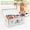 Brabtod Metal Dog Treat Container,Dog Treats Storage Box with Lid,White