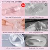 Saviland Nail Stamp 4PCS Nail Art French Tip Stamper Kit