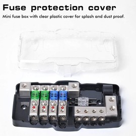 KFZ Verteilerblock Sicherungshalter, Camper Kfz Verteilerblock, Kfz Verteilerblock Sicherungshalter Mit Led-Anzeige Schutzabdeckung, 4 Wege, 30A 60A Mini Anl Sicherungskasten Für Auto Suv Lkw Boot