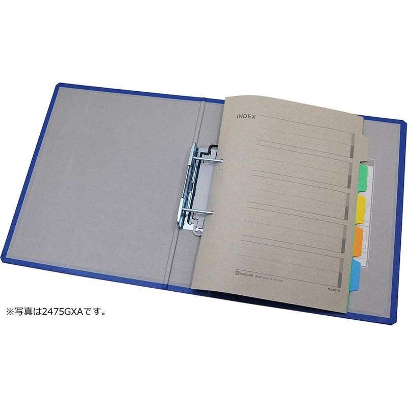 KINGJIM Vertical King File GX A4 Size, Double Opening, Blue