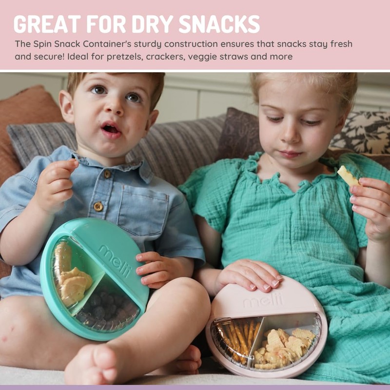melii Spin Snack Container - BPA-Free, Dishwasher Safe Snack Container
