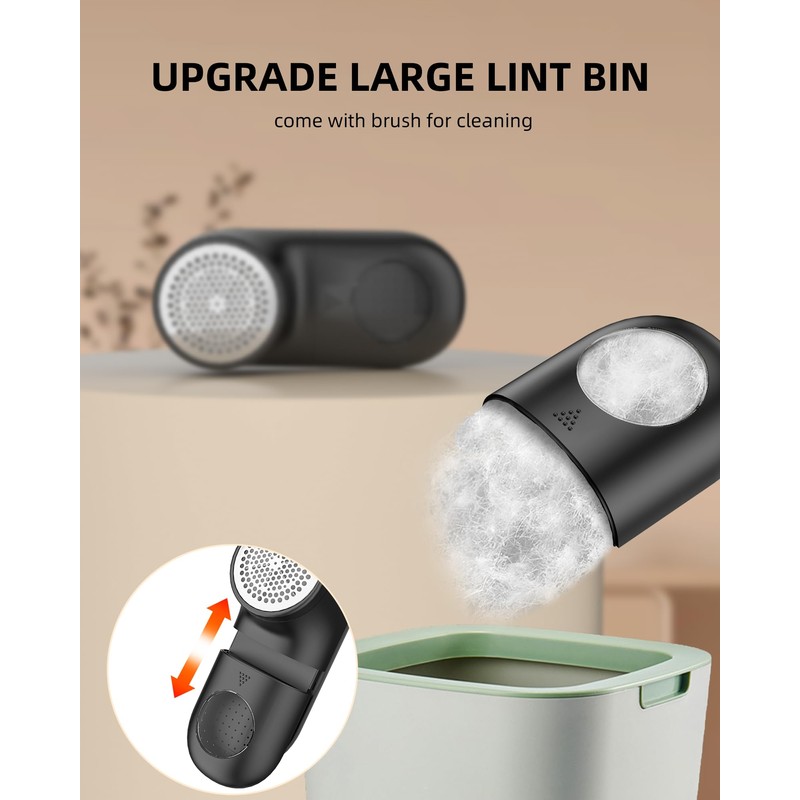 Fabric Shaver Lint Remover, Rechargeable Lint Shaver with 6-Leaf Blades,