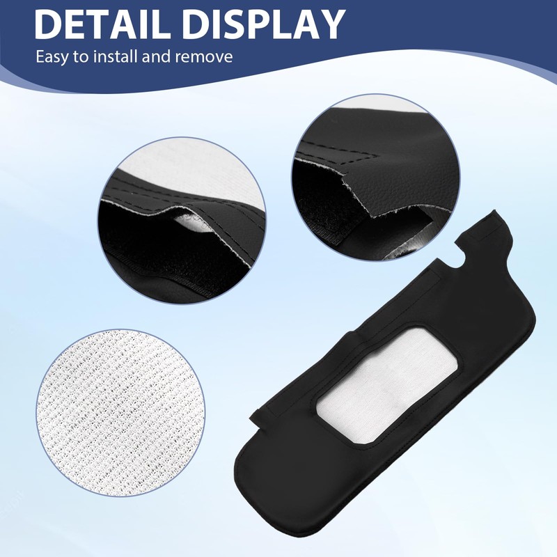 EATAKWARD 1Pair Black Car Sun Visor Cover, Replacement for Ford